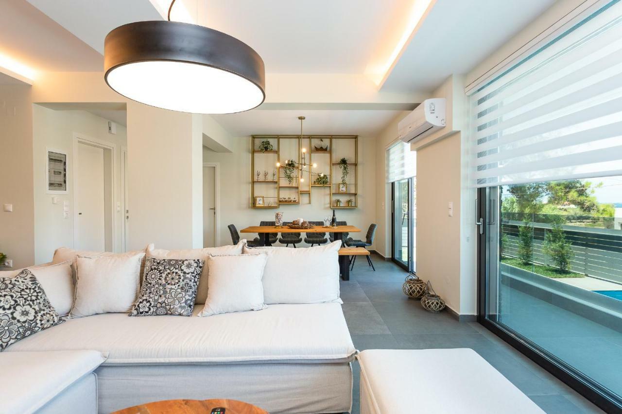 Nisos Villa, Pool & Heated Spawhirlpool, Walking To Beach, By Thinkvilla Sfakaki Ngoại thất bức ảnh